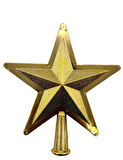Yılbaşı Ağacı Tepelik - Kabartmalı Altın Yıldız, 16 cm