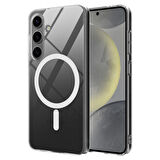 Galaxy S25 Plus Kılıf Magsafe Kamera ve Lens Korumalı Sert PC Lüx Kapak 