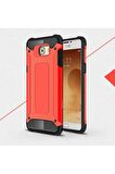 Samsung Galaxy C5 Pro Uyumlu Kılıf Crash Silikon Kapak Kırmızı