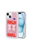 Apple iPhone 15 Plus Uyumlu Kılıf Kabartma Figürlü Parlak Minimini Silikon Kapak Kırmızı