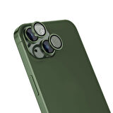 Apple iPhone 15 Uyumlu CL-15 Parmak İzi Bırakmayan Anti-Reflective Kamera Lens Koruyucu Yeşil