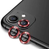 Apple iPhone 12 Mini Uyumlu CL-12 Premium Safir Parmak İzi Bırakmayan Anti-Reflective Kamera Lens Koruyucu Kırmızı