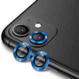 Apple iPhone 12 Mini Uyumlu CL-12 Premium Safir Parmak İzi Bırakmayan Anti-Reflective Kamera Lens Koruyucu Mavi