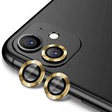 Apple iPhone 12 Mini Uyumlu CL-12 Premium Safir Parmak İzi Bırakmayan Anti-Reflective Kamera Lens Koruyucu Gold