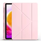 Xiaomi Redmi Pad SE Uyumlu Tablet Kılıfı Tri Folding Kalem Bölmeli Standlı Kılıf Rose Gold