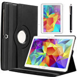 Samsung Galaxy Tab 4 10.1 T530 Uyumlu Tablet Kılıfı 360 Dönebilen Standlı Kılıf Siyah