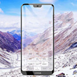 Nokia X6 Uyumlu Kenarları Kırılmaya Dayanıklı Cam Ekran Koruyucu Siyah