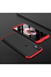 Xiaomi Mi 8 Uyumlu Kılıf Ays Kapak Siyah-Kırmızı