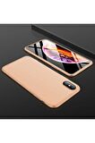 Apple iPhone XS Max Uyumlu Kılıf Ays Kapak Gold