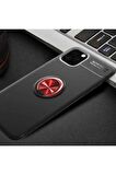 Apple iPhone 11 Pro Uyumlu Kılıf Ravel Silikon Kapak Siyah-Kırmızı