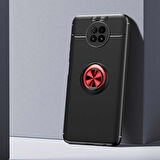 Xiaomi Redmi Note 9 5G Uyumlu Kılıf Ravel Silikon Kapak Siyah-Kırmızı