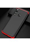 Huawei Y9 Prime 2019 Uyumlu Kılıf Ays Kapak Siyah-Kırmızı