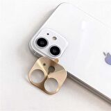 Apple iPhone 11 Uyumlu Metal Kamera Koruyucu Gold