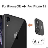 Apple iPhone XR Uyumlu CP-03 iPhone 11 Kamera Lens Dönüştürücü Siyah