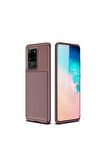 Samsung Galaxy S20 Ultra Uyumlu Kılıf Negro Silikon Kapak Kahverengi