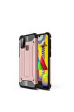 Samsung Galaxy M31 Uyumlu Kılıf Crash Silikon Kapak Rose Gold