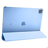 Apple iPad Pro 12.9 2020 (4.Nesil) Uyumlu Tablet Kılıfı Smart Cover Standlı Kılıf Mavi
