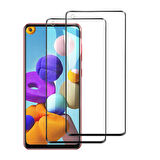 Samsung Galaxy A21 Uyumlu Kenarları Kırılmaya Dayanıklı Cam Ekran Koruyucu