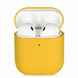 Apple Airpods Uyumlu Kılıf Silk Silikon Sarı