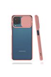 Samsung Galaxy A12 Uyumlu Kılıf Lensi Kapak Pembe Açık