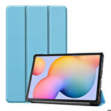 Samsung Galaxy Tab A7 10.4 T500 (2020) Uyumlu Tablet Kılıfı Smart Cover Standlı Kılıf Mavi