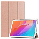 Huawei MatePad T10S Uyumlu Tablet Kılıfı Smart Cover Standlı Akıllı Kılıf Rose Gold