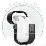 Apple Airpods Uyumlu Kılıf Sert Silikon Su Geçirmez Ultra Koruma Kancalı Airbag 16 Kılıf