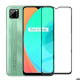 Realme C15 Uyumlu Kenarları Kırılmaya Dayanıklı Cam Ekran Koruyucu