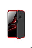 Xiaomi Mi 10T 5G Uyumlu Kılıf Ays Kapak Siyah-Kırmızı