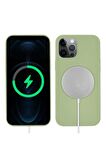 Apple iPhone 12 Pro Uyumlu Kılıf Silksafe Wireless Kapak Açık Yeşil