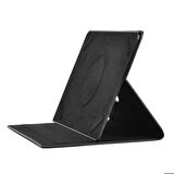 Unik Universal 7 İnç Uyumlu Tablet Kılıfı Dönebilen Standlı PU Suni Deri Kılıf Siyah