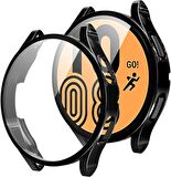 Samsung Galaxy Watch 4 Classic 42 Mm Uyumlu Kasa Koruyucu Silikon Darbe Emici Ekran Koruyucu Gard 02 Siyah