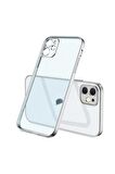 Apple iPhone 12 Uyumlu Kılıf Mat Gbox Kapak Gümüş
