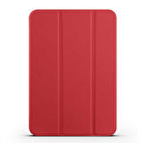 Apple iPad Mini 2021 (6.Nesil) Uyumlu Tablet Kılıfı Smart Cover Standlı Kılıf Kırmızı