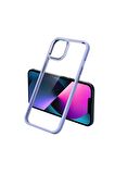 Apple iPhone 13 Uyumlu Kılıf Krom Kapak Lila