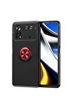 Xiaomi Poco M4 Pro 4G Uyumlu Kılıf Ravel Silikon Kapak Siyah-Kırmızı