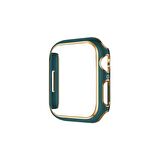 Apple Watch 38 Mm Uyumlu Kasa Koruyucu Renkli Şerit Tasarımlı Sert PC 360 Koruyucu Gard 06  Yeşil