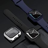 Apple Watch 40 Mm Uyumlu Kasa Ve Ekran Koruyucu Sert Silikon Renkli 360 Sert Pc Gard 07 Lacivert