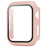 Apple Watch 44 Mm Uyumlu Kasa Ve Ekran Koruyucu Sert Silikon Renkli 360 Sert Pc Gard 07 Pembe