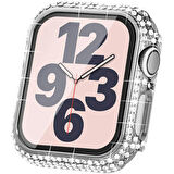 Apple Watch 45 Mm Uyumlu Kasa Ve Ekran Koruyucu Sert Silikon Renkli 360 Sert Pc Gard 07 Gümüş