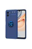 Vivo Y15S Uyumlu Kılıf Ravel Silikon Kapak Mavi