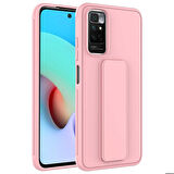 Xiaomi Redmi Note 11 Global Uyumlu Kılıf Qstand Kapak Pembe