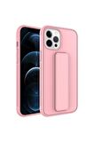 Apple iPhone 12 Pro Uyumlu Kılıf Qstand Kapak Pembe