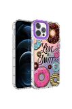 Apple iPhone 12 Pro Uyumlu Kılıf Kamera Korumalı Renkli Desenli Sert Silikon Korn Kapak NO11