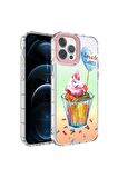 Apple iPhone 12 Pro Max Uyumlu Kılıf Kamera Korumalı Renkli Desenli Sert Silikon Korn Kapak NO15
