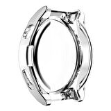 Huawei Watch GT 3 Pro 43 Mm Kasa Koruyucu Silikon Darbe Emici Koruma Silikon Ekran Koruyucu Gard 02 Gümüş