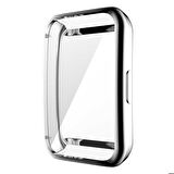 Huawei Band 6 Uyumlu Kasa Koruyucu Silikon Darbe Emici Tam Koruma Silikon Koruyucu Gard 09 Gri