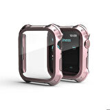 Apple Watch 7 41mm Uyumlu Tank Zırh Kasa ve Ekran Koruyucu Watch Gard 10 Rose Gold