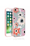 Apple iPhone SE 2022 Uyumlu Kılıf Desenli Kamera Korumalı Parlak Nora Kapak NO5