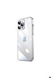 Apple iPhone 14 Pro Uyumlu Kılıf Sert PC Renkli Çerçeveli Riksos Kapak Gümüş
